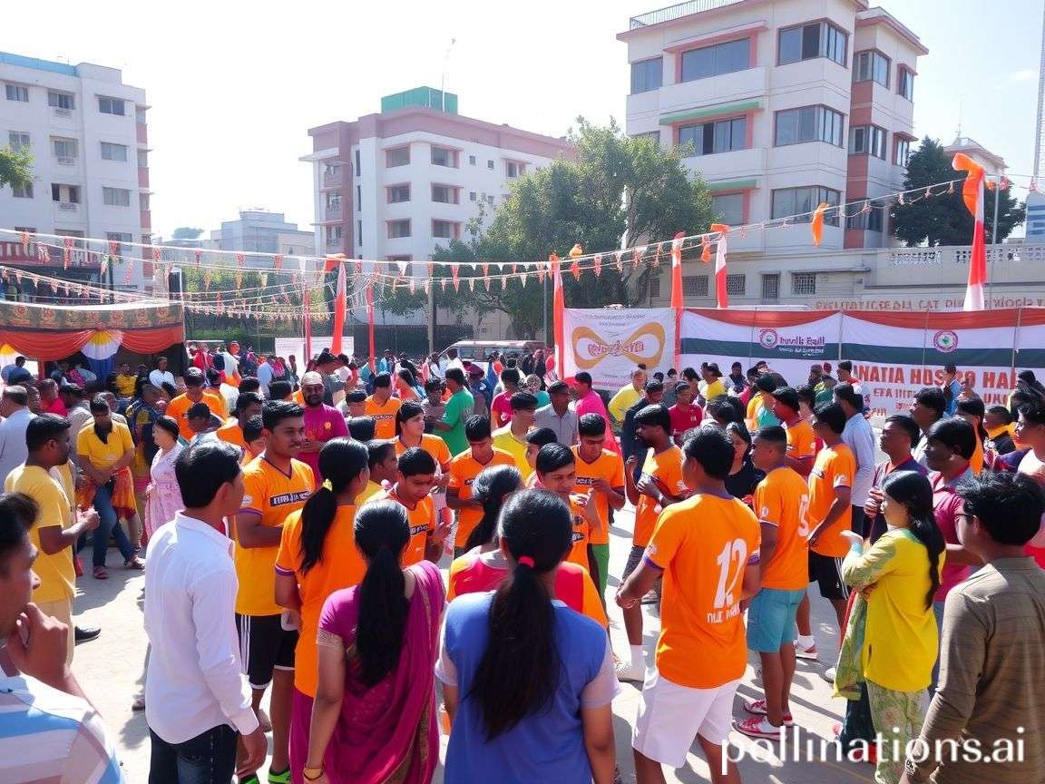 Festival Handball India community meetup in Hyderabad with players gathering for a tournament