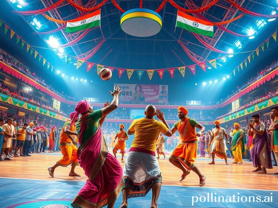 Festival Handball India game cover showing players in traditional Indian attire playing handball in a colorful stadium