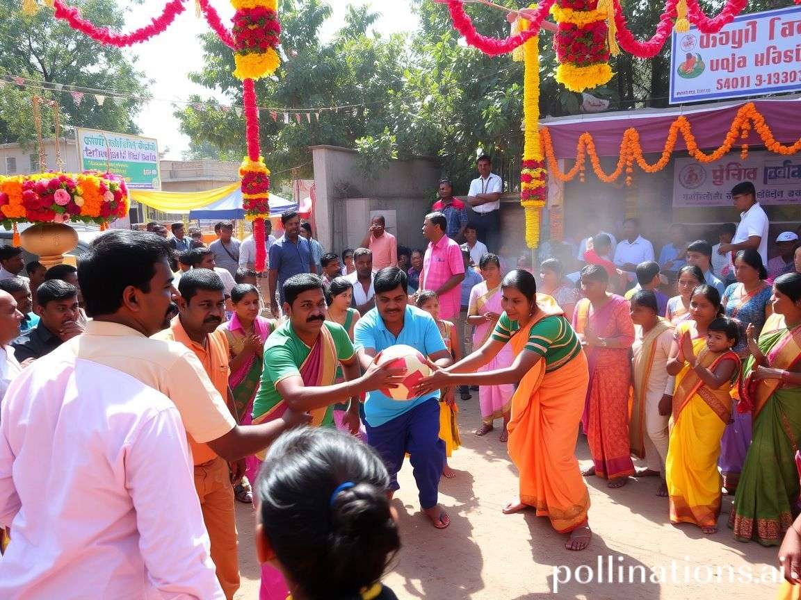 Festival Handball India Pongal event with harvest decorations